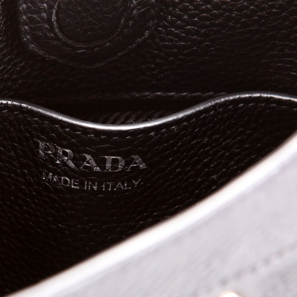 Prada 1BH191 Leather Mini Shoulder Bag Black