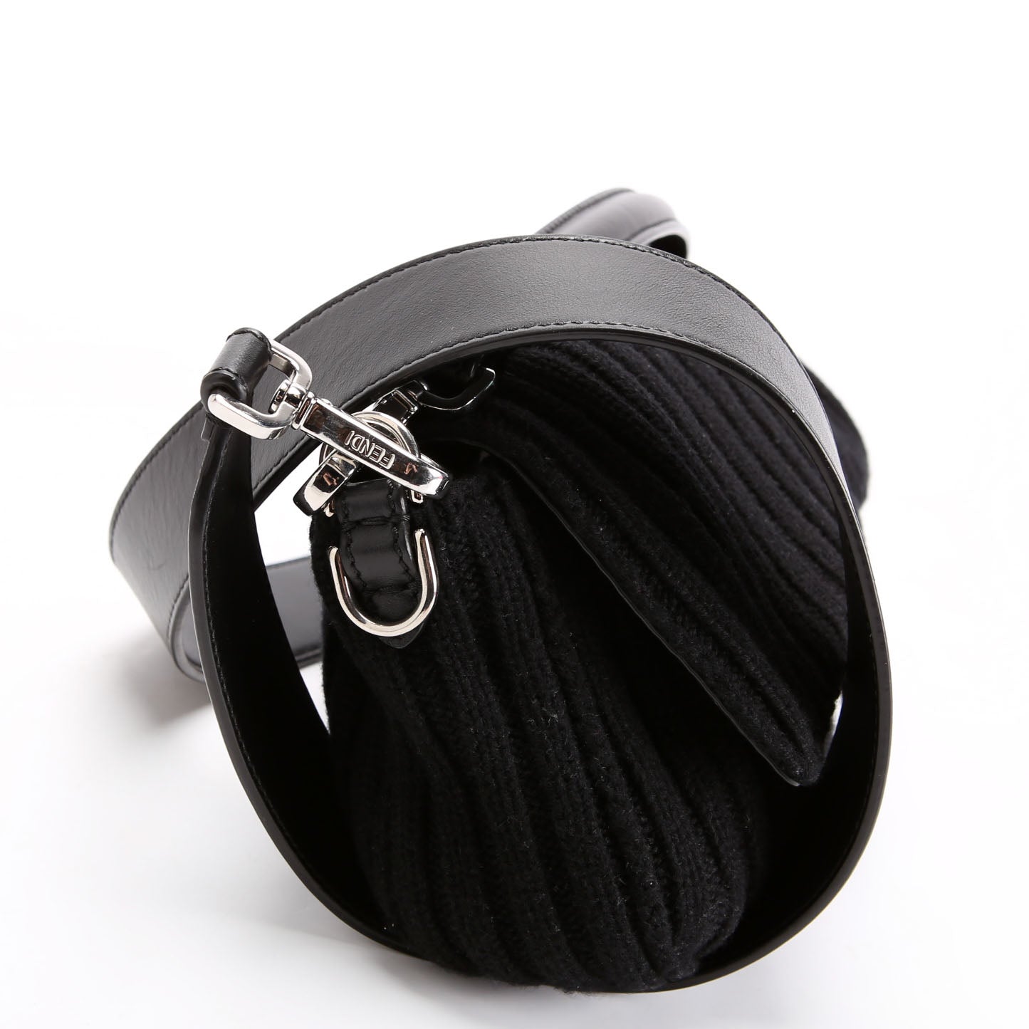 Fendi 7VA572 Baguette Knit Wool Black