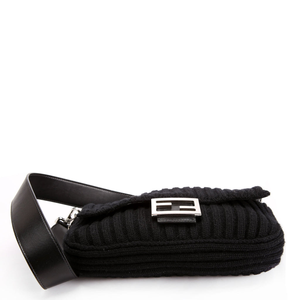 Fendi 7VA572 Baguette Knit Wool Black
