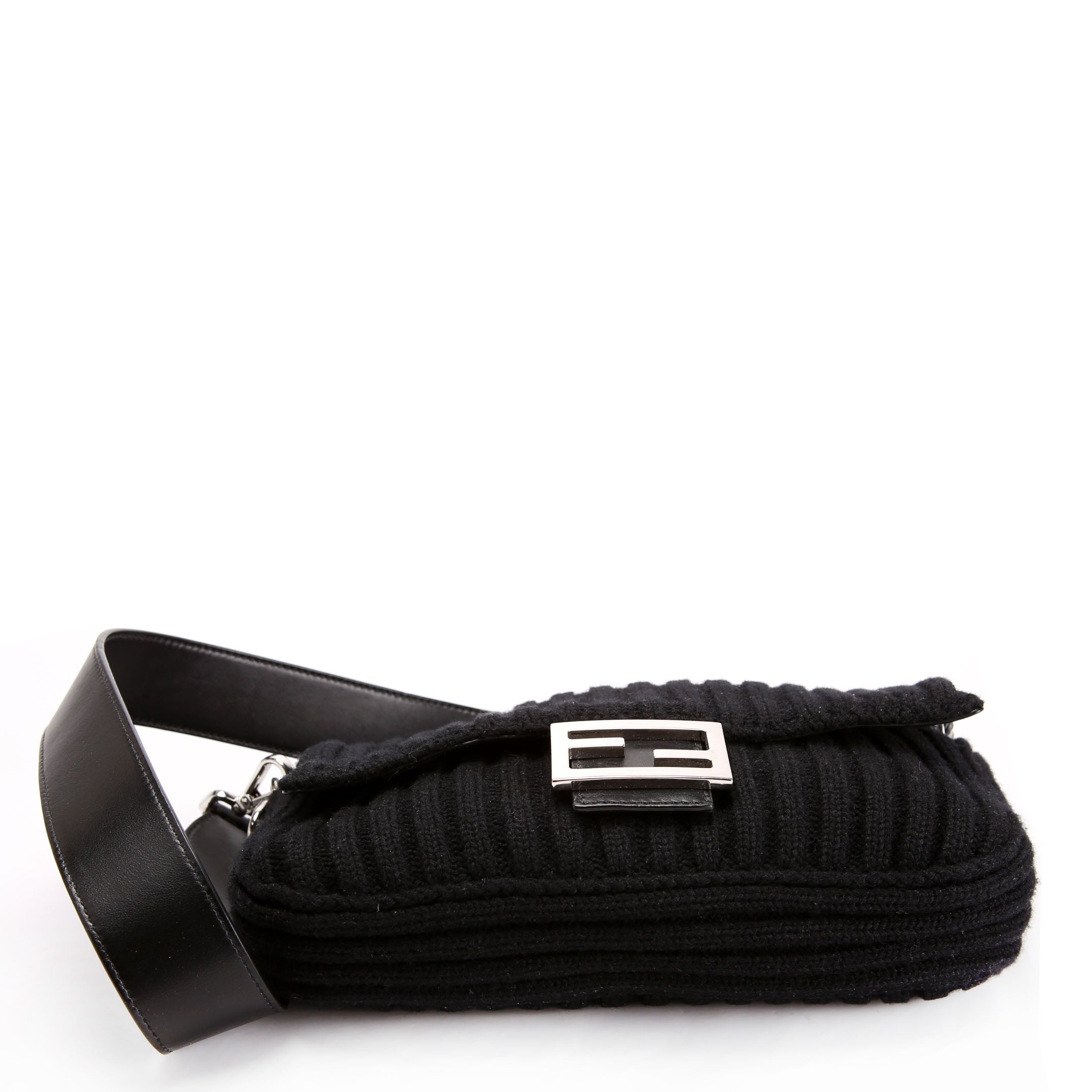 Fendi 7VA572 Baguette Knit Wool Black
