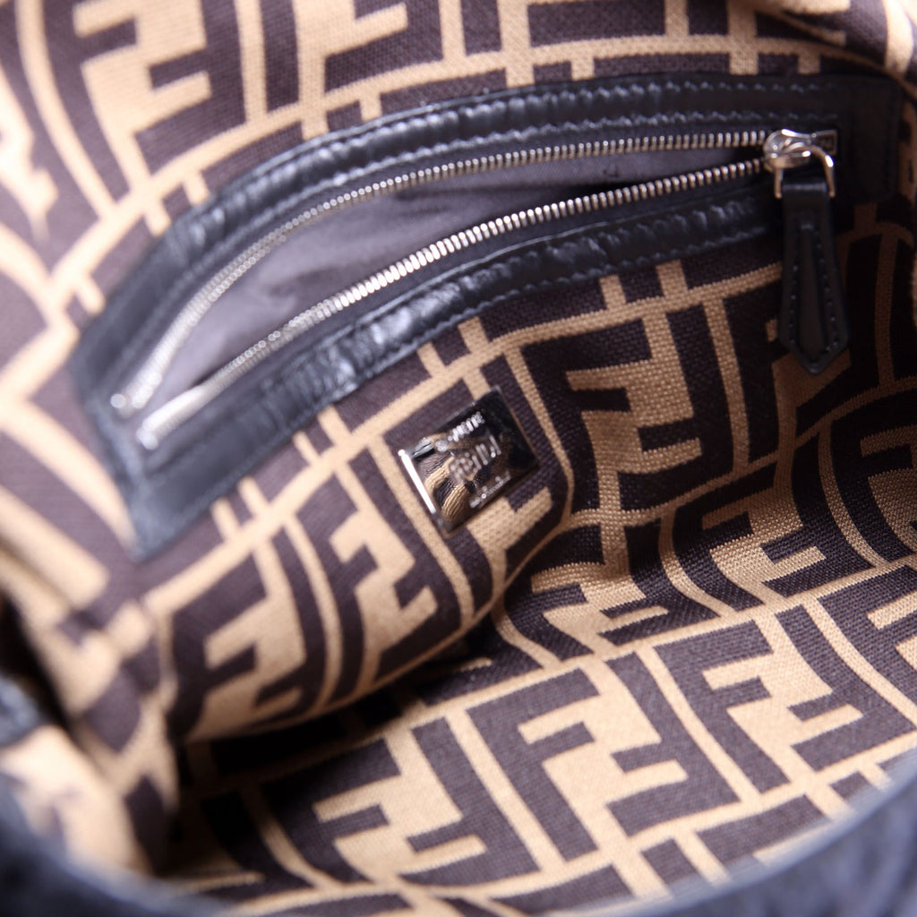 Fendi 7VA572 Baguette Knit Wool Black