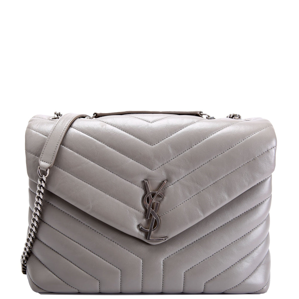 SAINT LAURENT LouLou Medium Quilted 459749 Grey