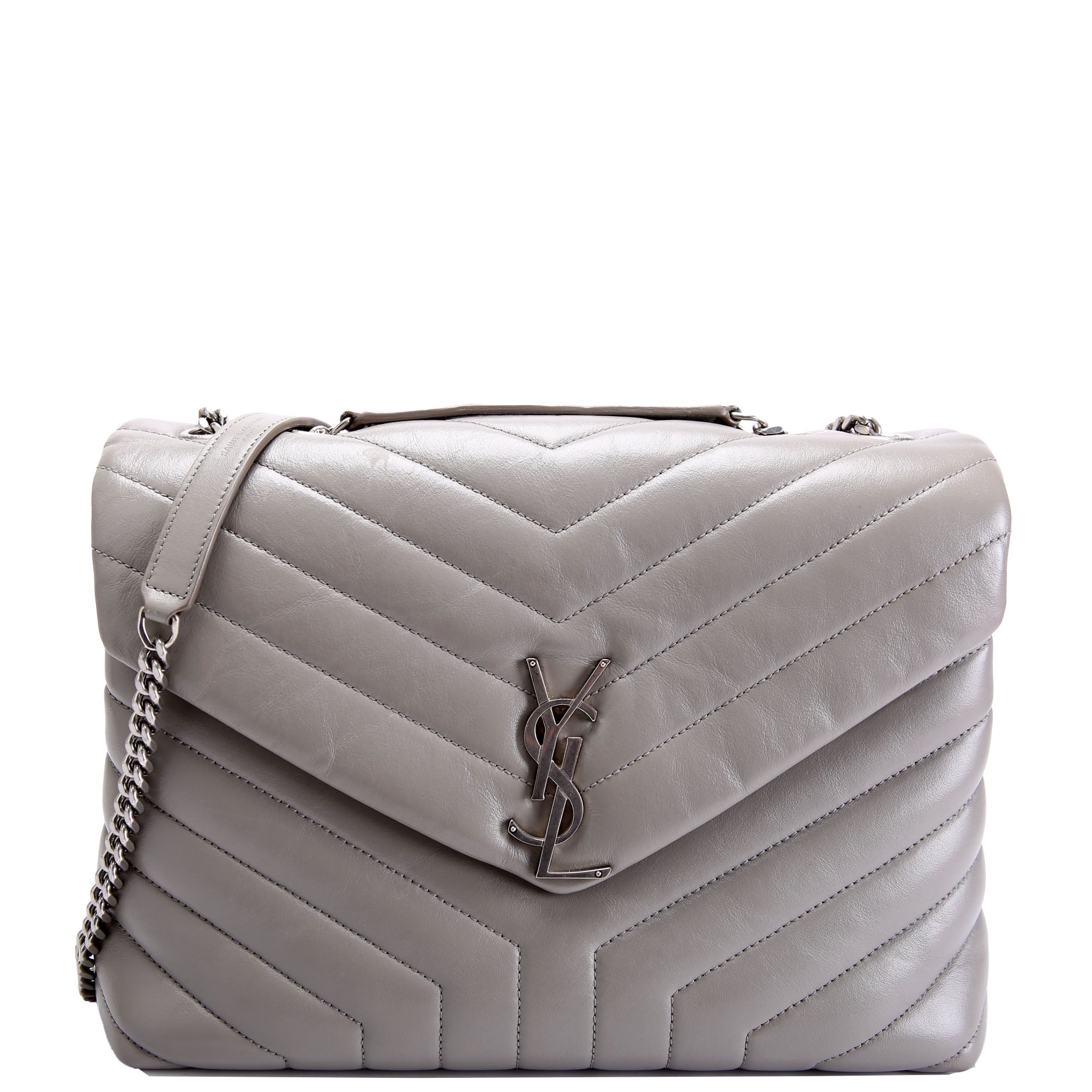 SAINT LAURENT LouLou Medium Quilted 459749 Grey