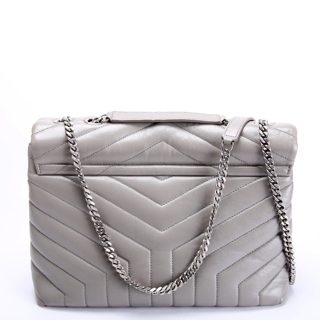 SAINT LAURENT LouLou Medium Quilted 459749 Grey