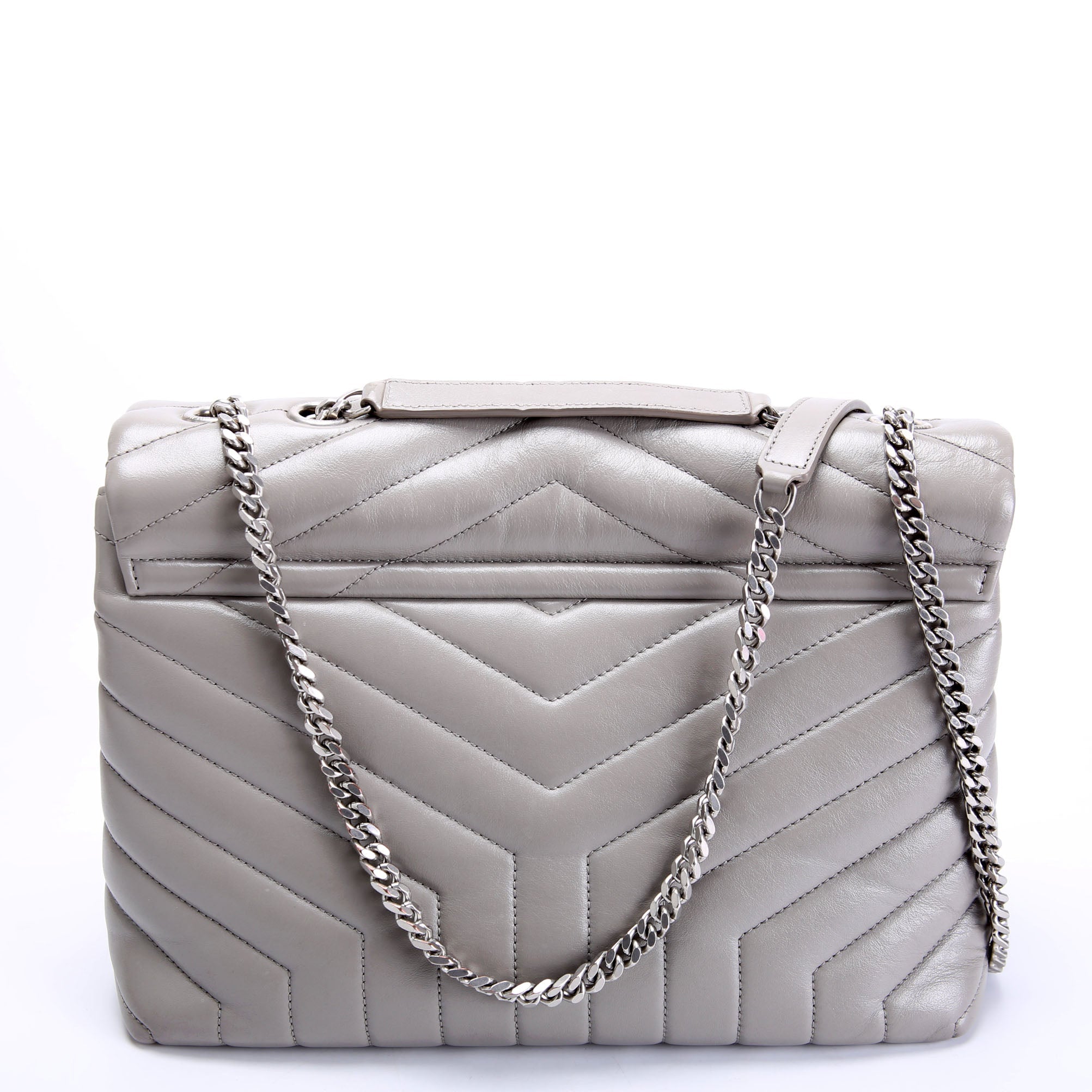 SAINT LAURENT LouLou Medium Quilted 459749 Grey