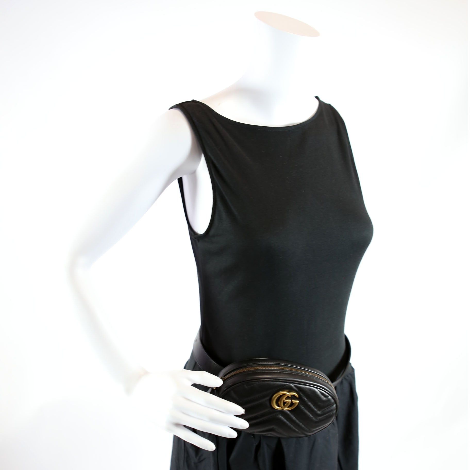 Gucci 476434 Marmont Belt Bag Black