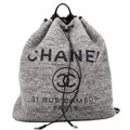 Deauville Drawstring Backpack Tweed 25M Gray