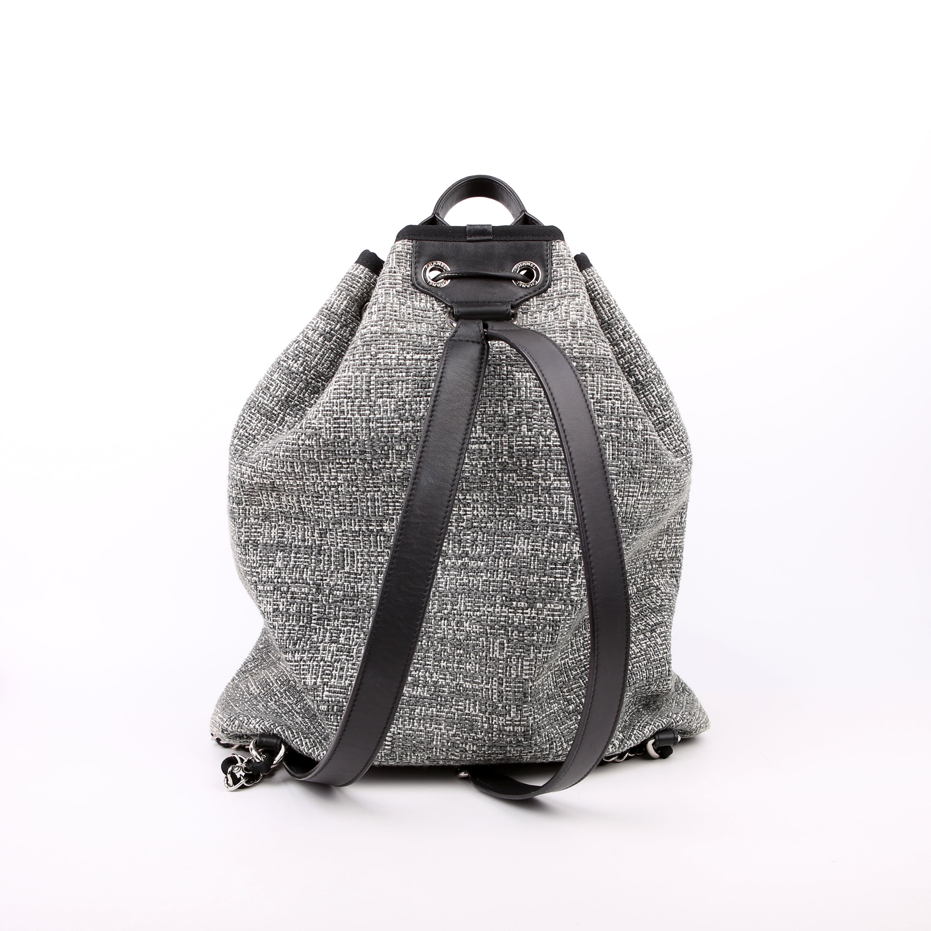 Deauville Drawstring Backpack Tweed 25M Gray