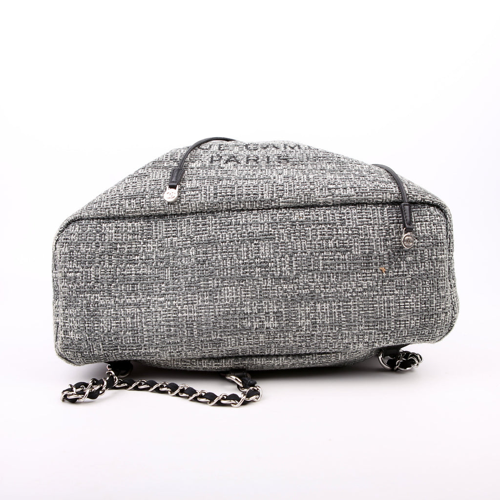 Deauville Drawstring Backpack Tweed 25M Gray