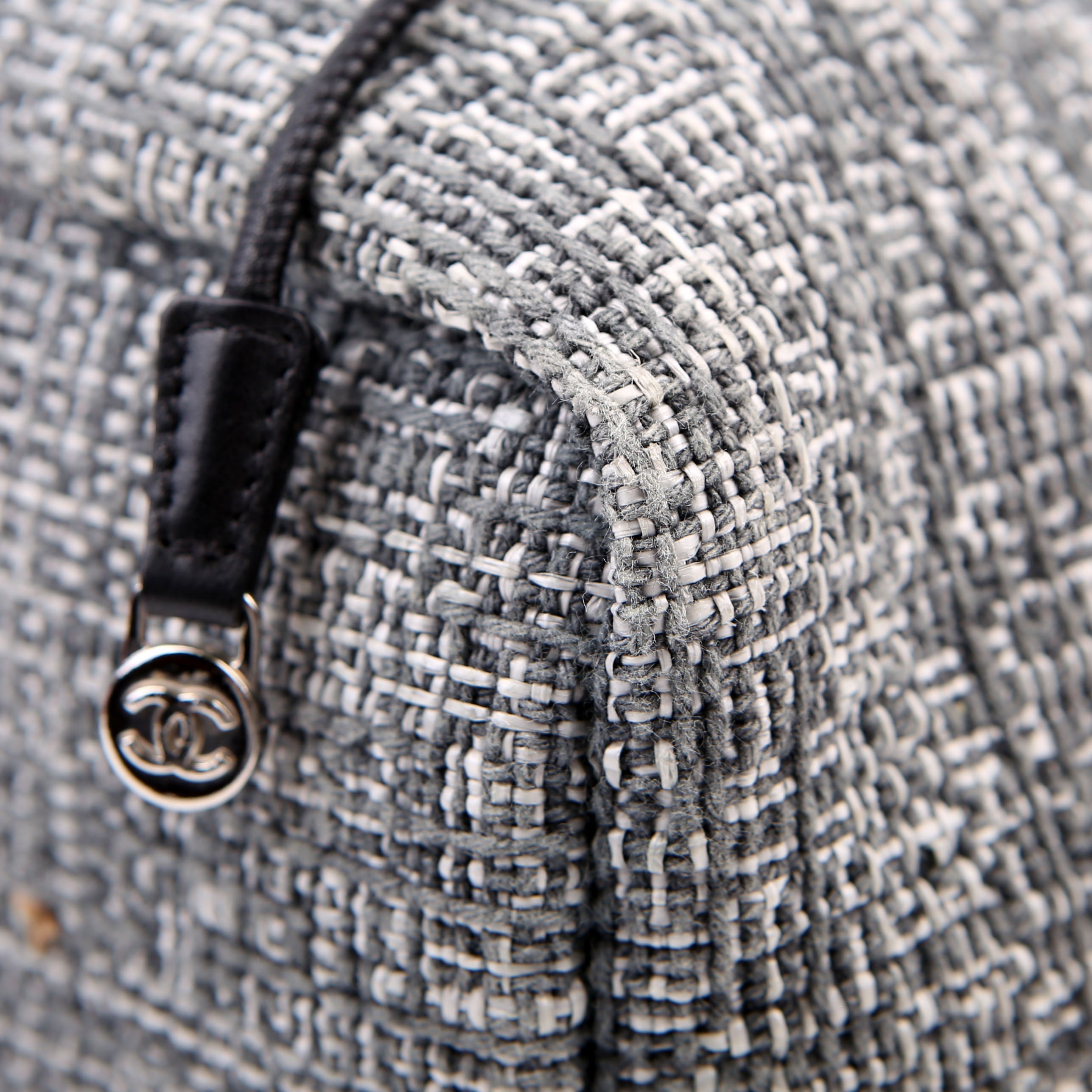 Deauville Drawstring Backpack Tweed 25M Gray