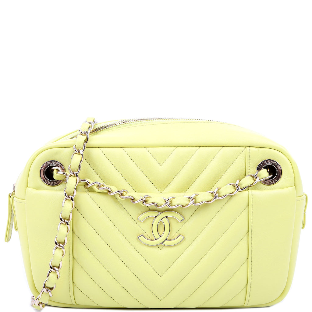 Daily Chevron Camera Bag Lambskin Yellow 27M