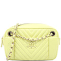 Daily Chevron Camera Bag Lambskin Yellow 27M