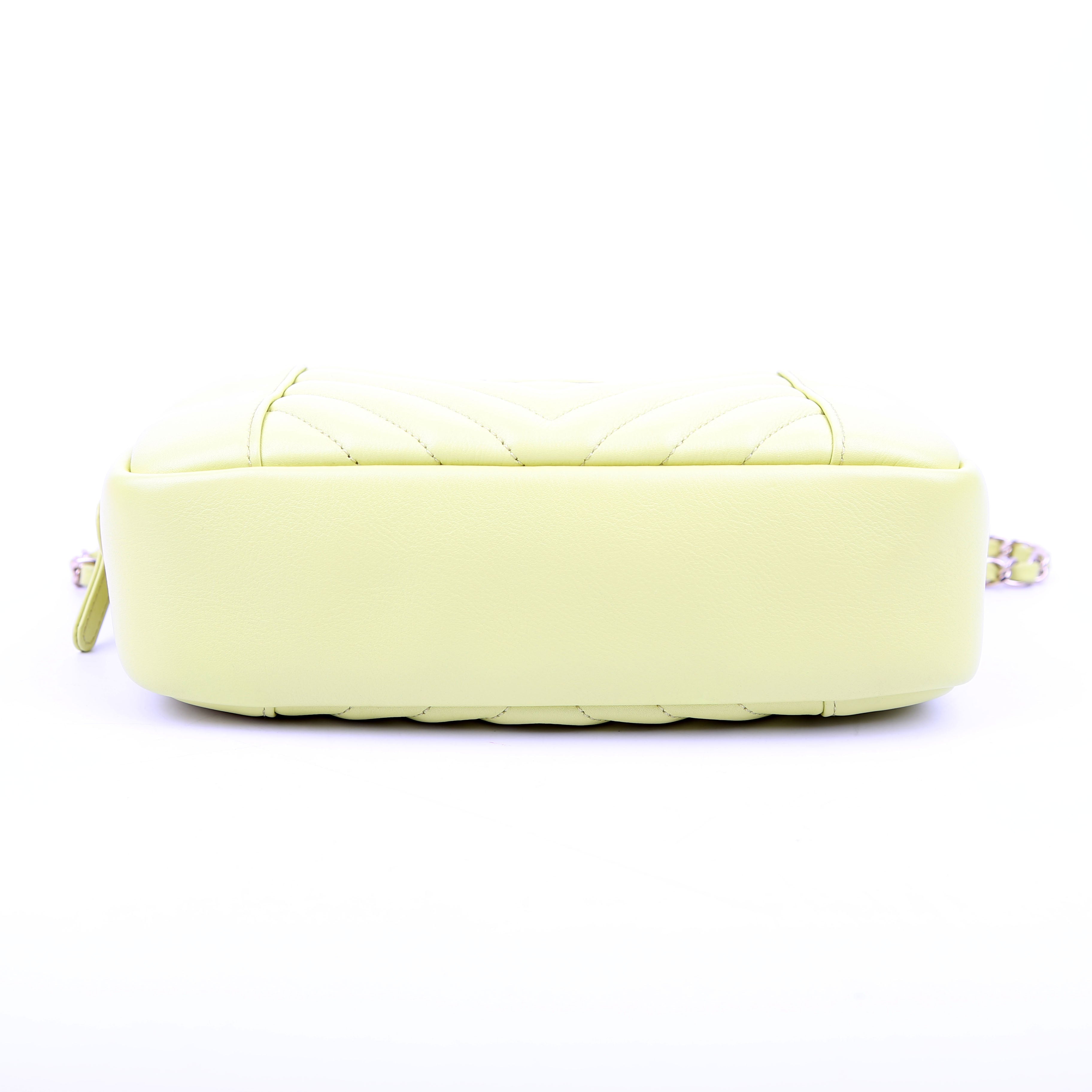Daily Chevron Camera Bag Lambskin Yellow 27M