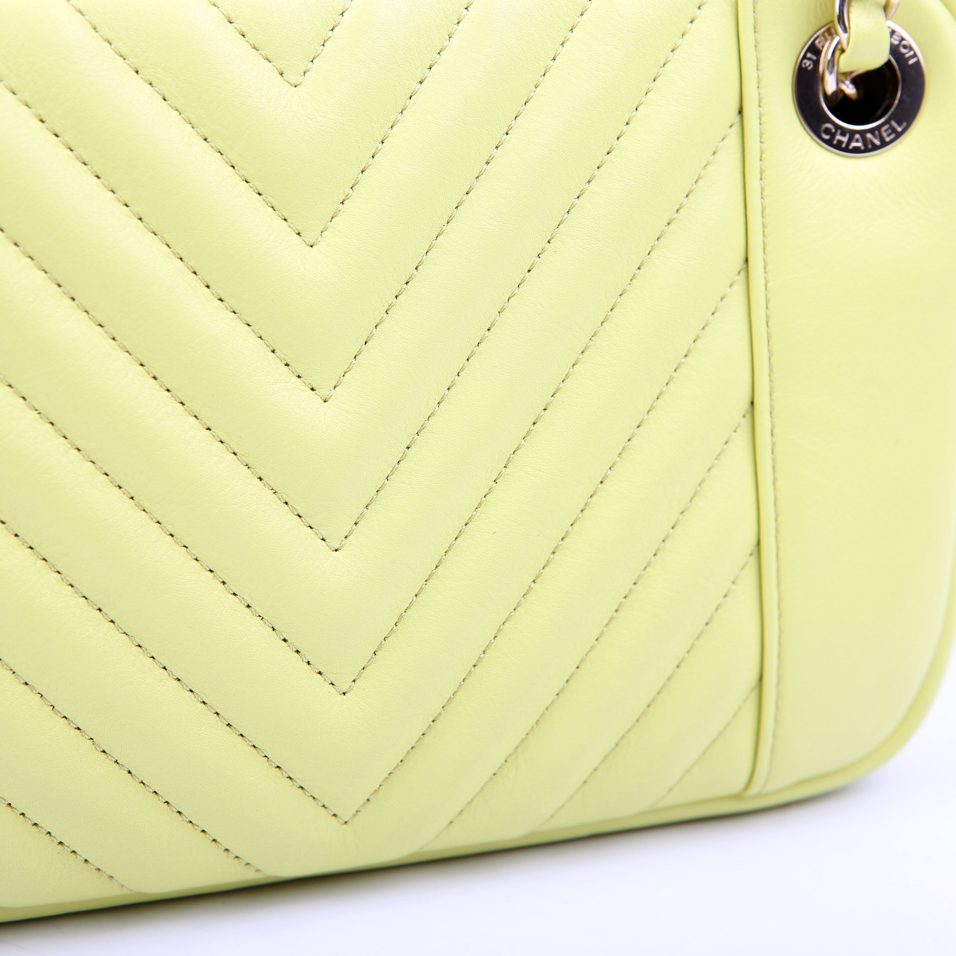 Daily Chevron Camera Bag Lambskin Yellow 27M