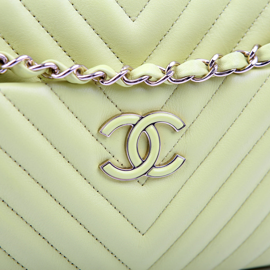 Daily Chevron Camera Bag Lambskin Yellow 27M