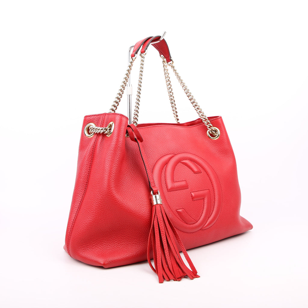 Gucci 536196 Soho Chain Tote Newer Red