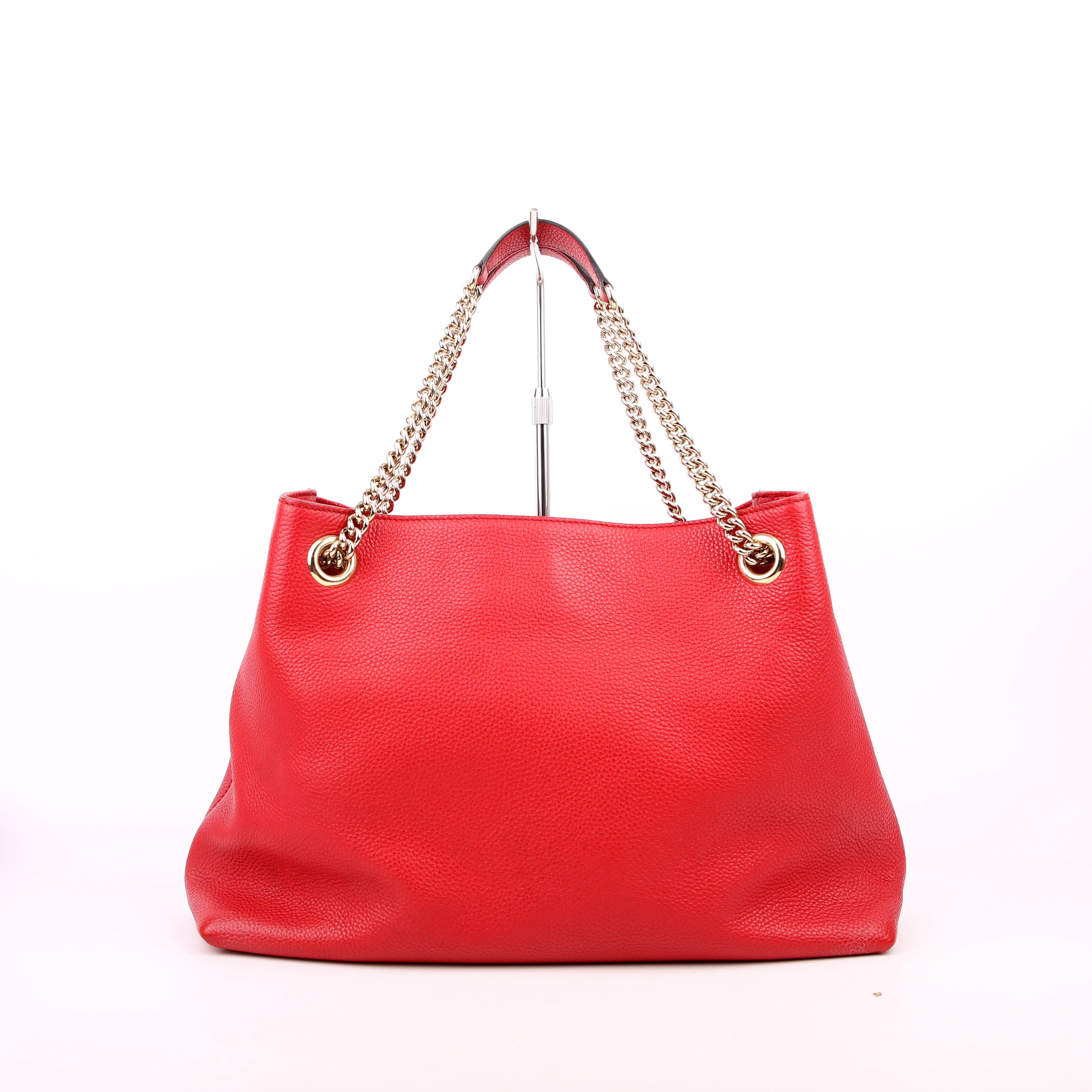 Gucci 536196 Soho Chain Tote Newer Red