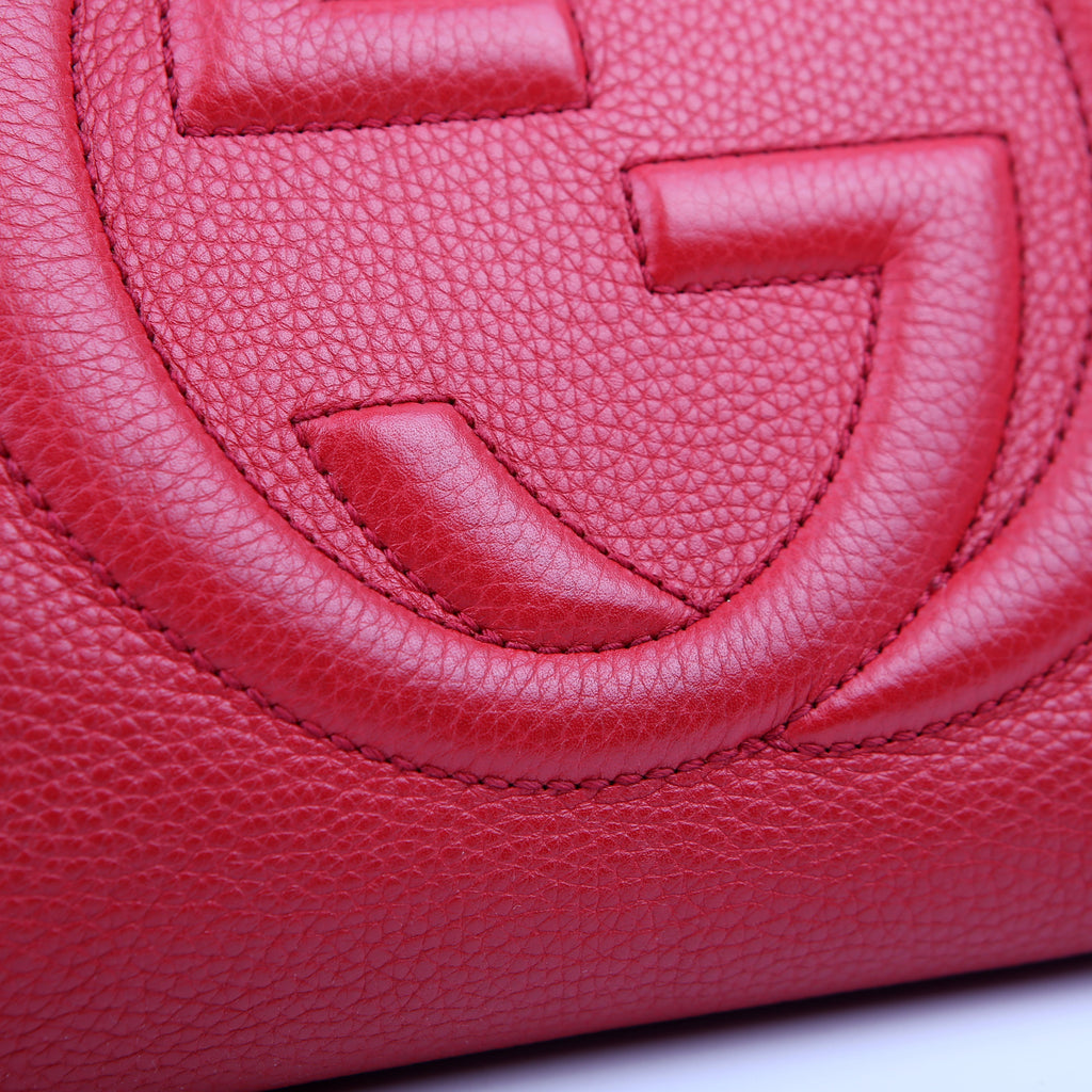 Gucci 536196 Soho Chain Tote Newer Red
