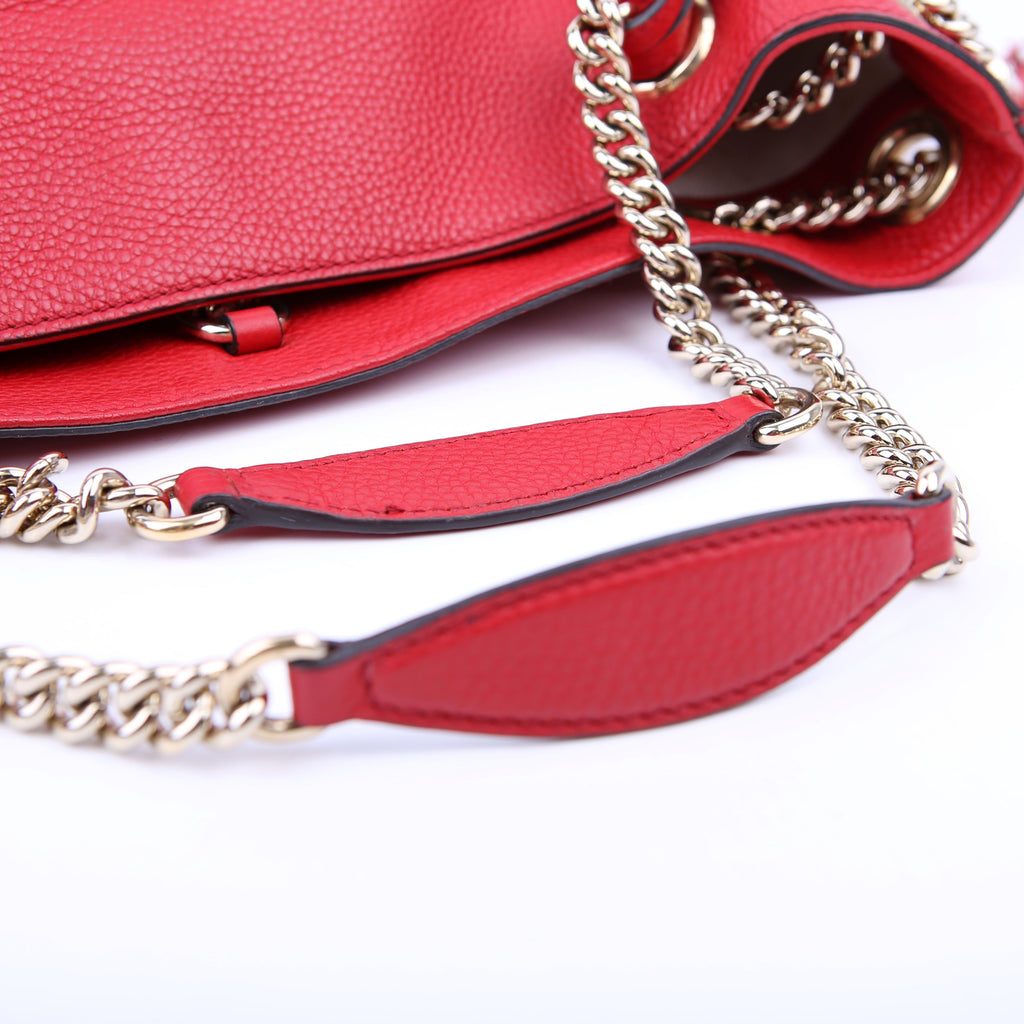 Gucci 536196 Soho Chain Tote Newer Red