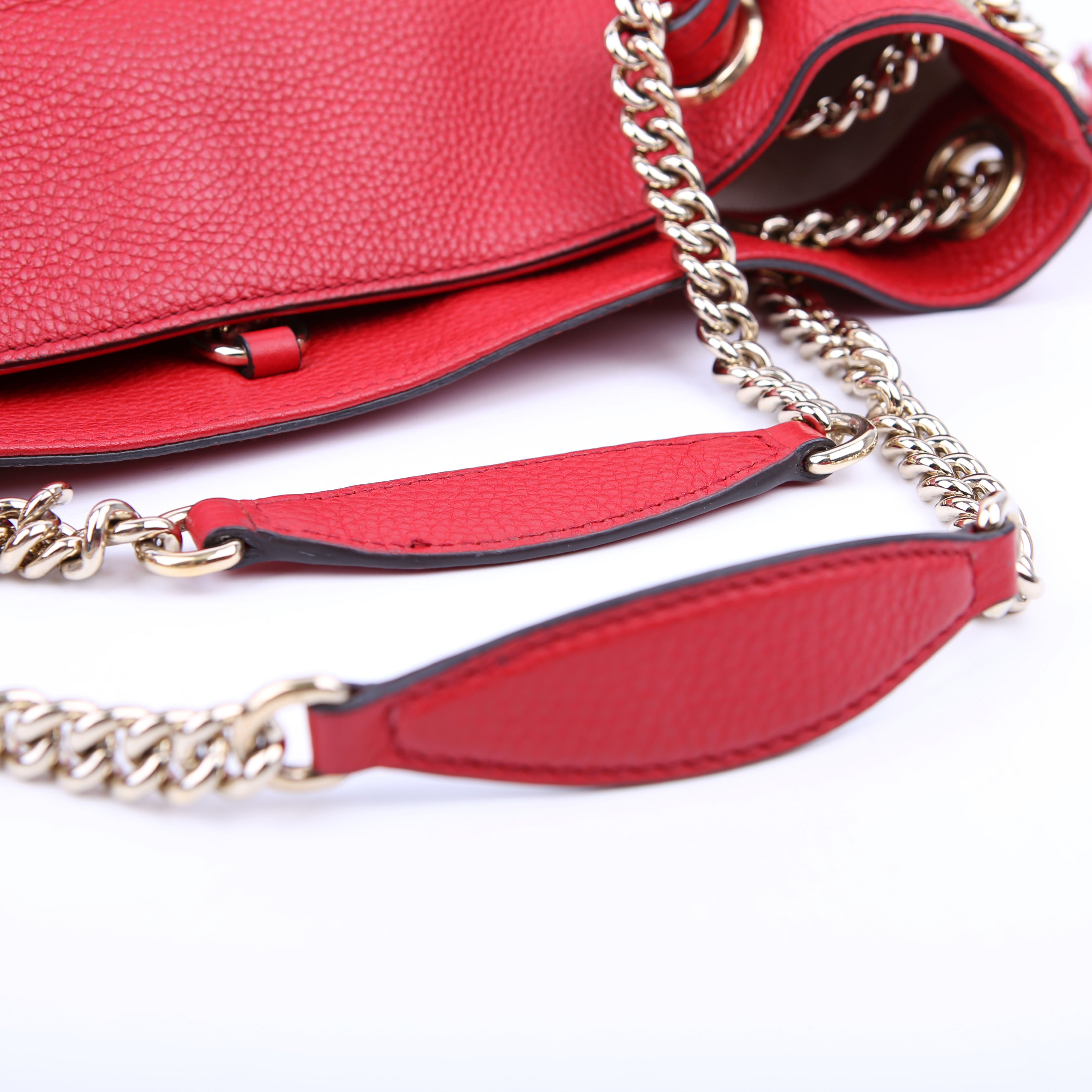 Gucci 536196 Soho Chain Tote Newer Red