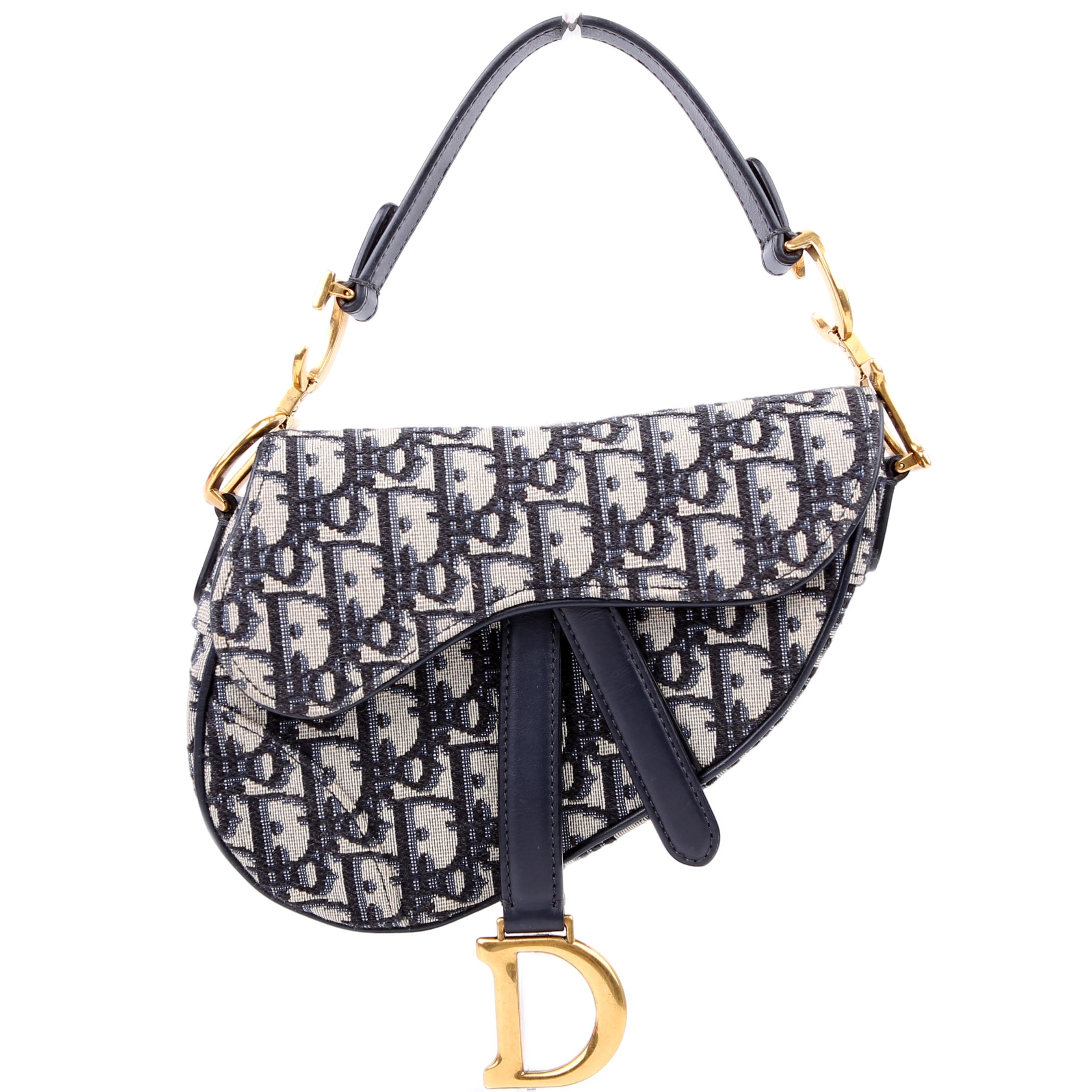 Dior Saddle Bag Mini Oblique Navy