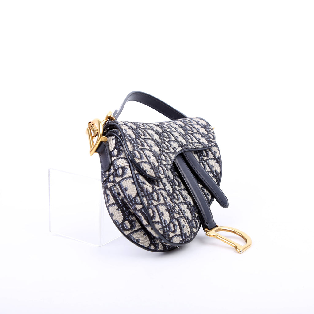 Dior Saddle Bag Mini Oblique Navy