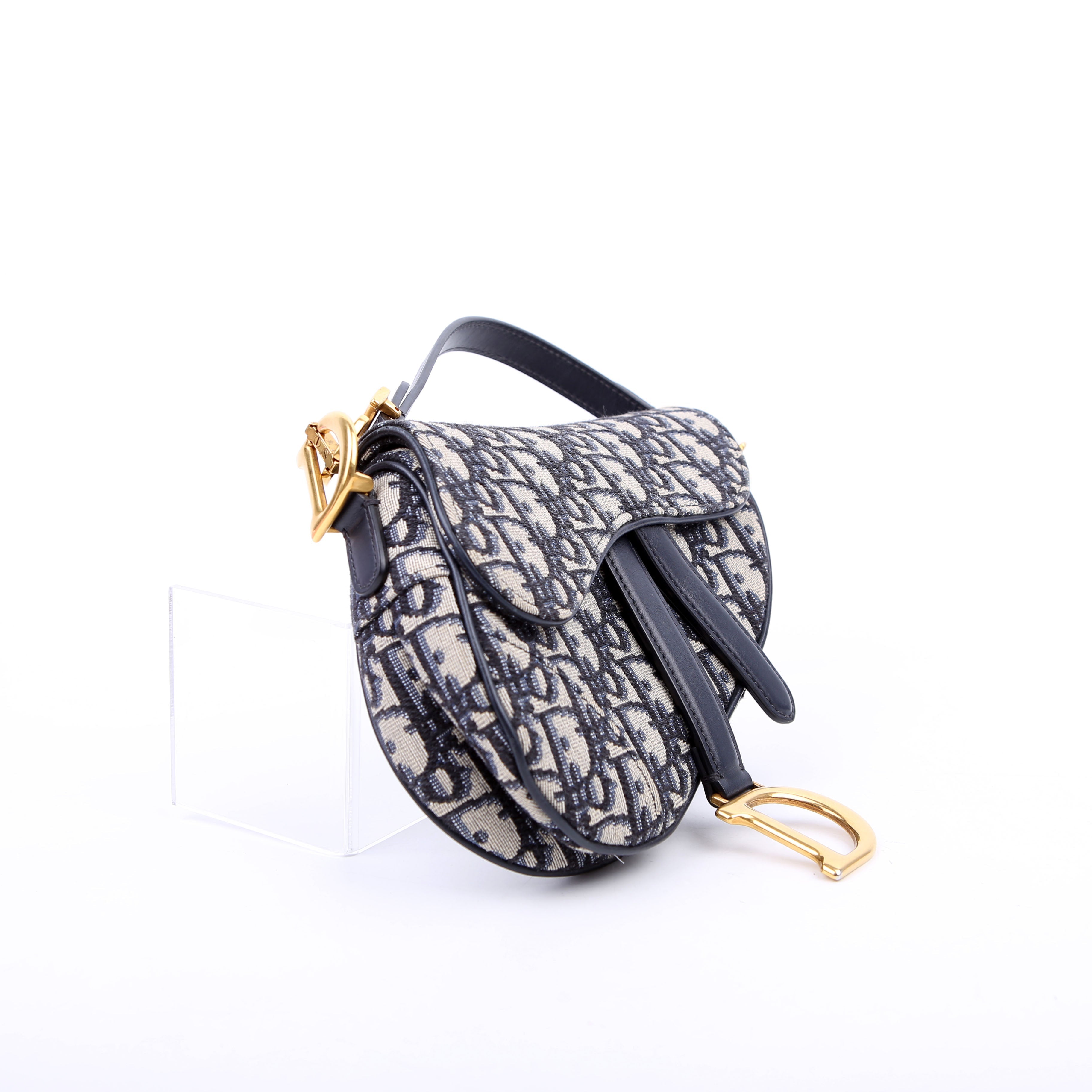 Dior Saddle Bag Mini Oblique Navy