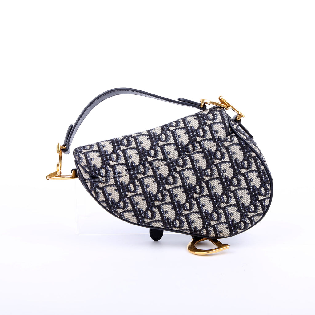 Dior Saddle Bag Mini Oblique Navy