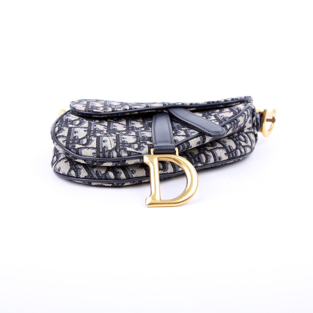 Dior Saddle Bag Mini Oblique Navy