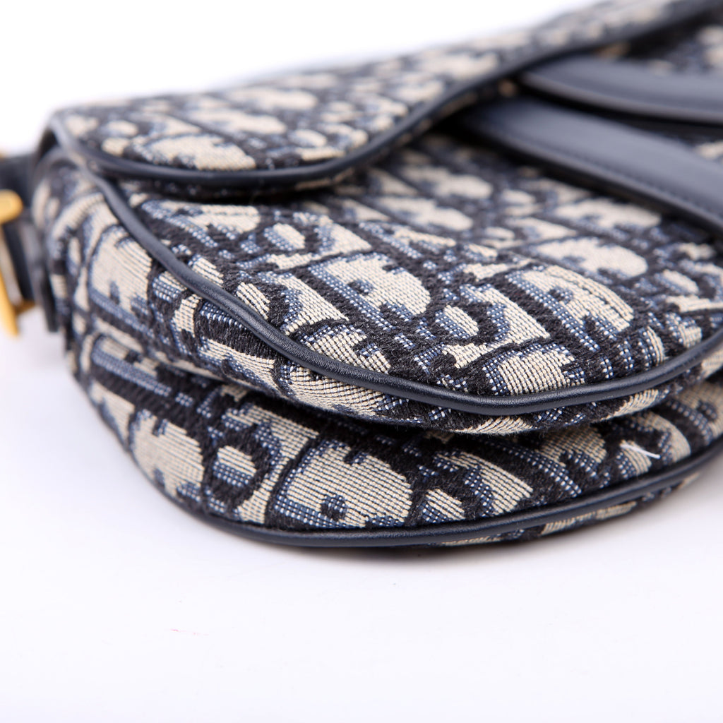 Dior Saddle Bag Mini Oblique Navy