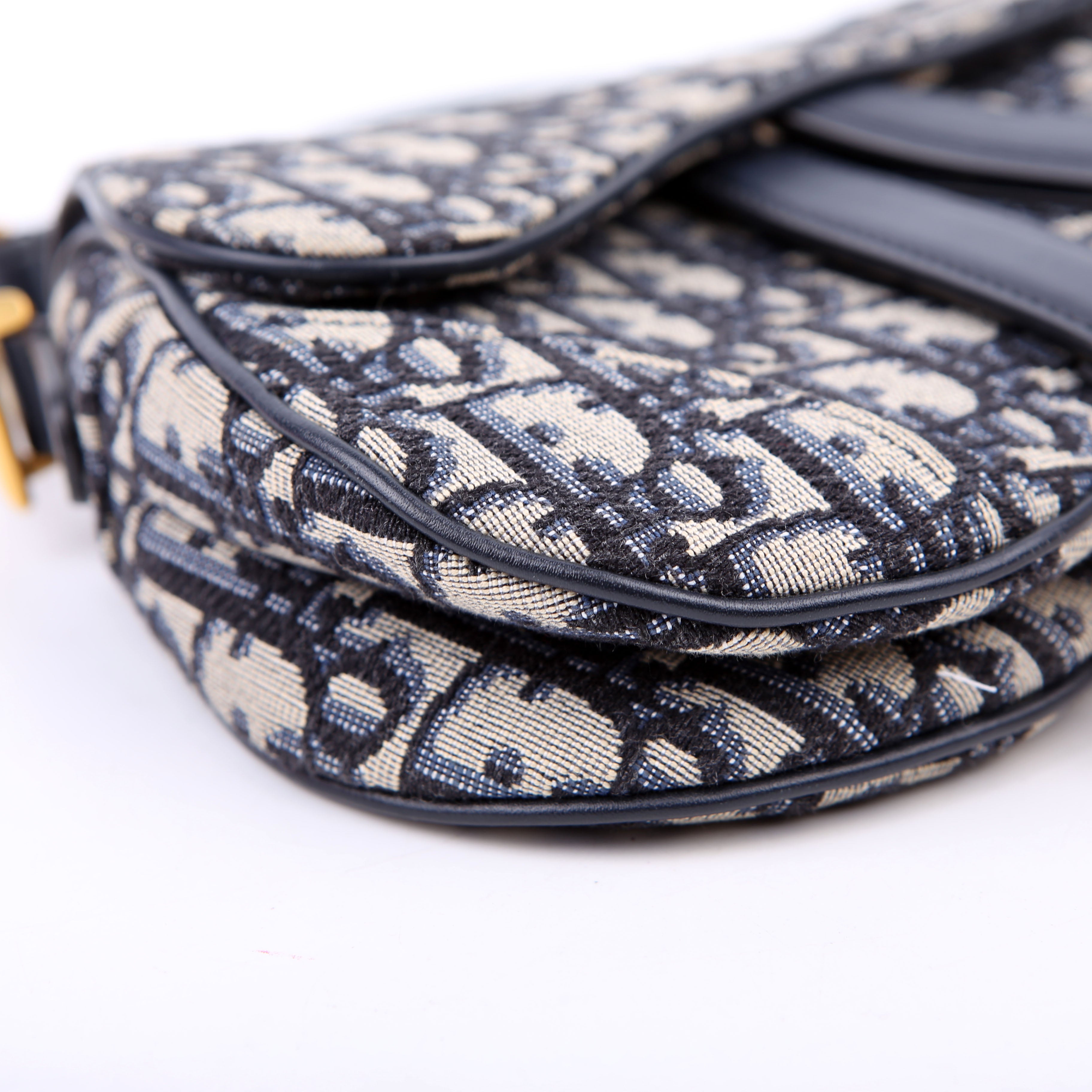 Dior Saddle Bag Mini Oblique Navy