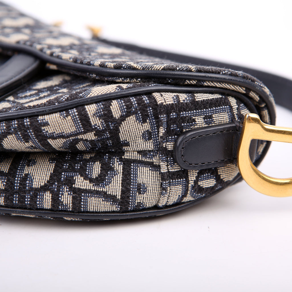 Dior Saddle Bag Mini Oblique Navy