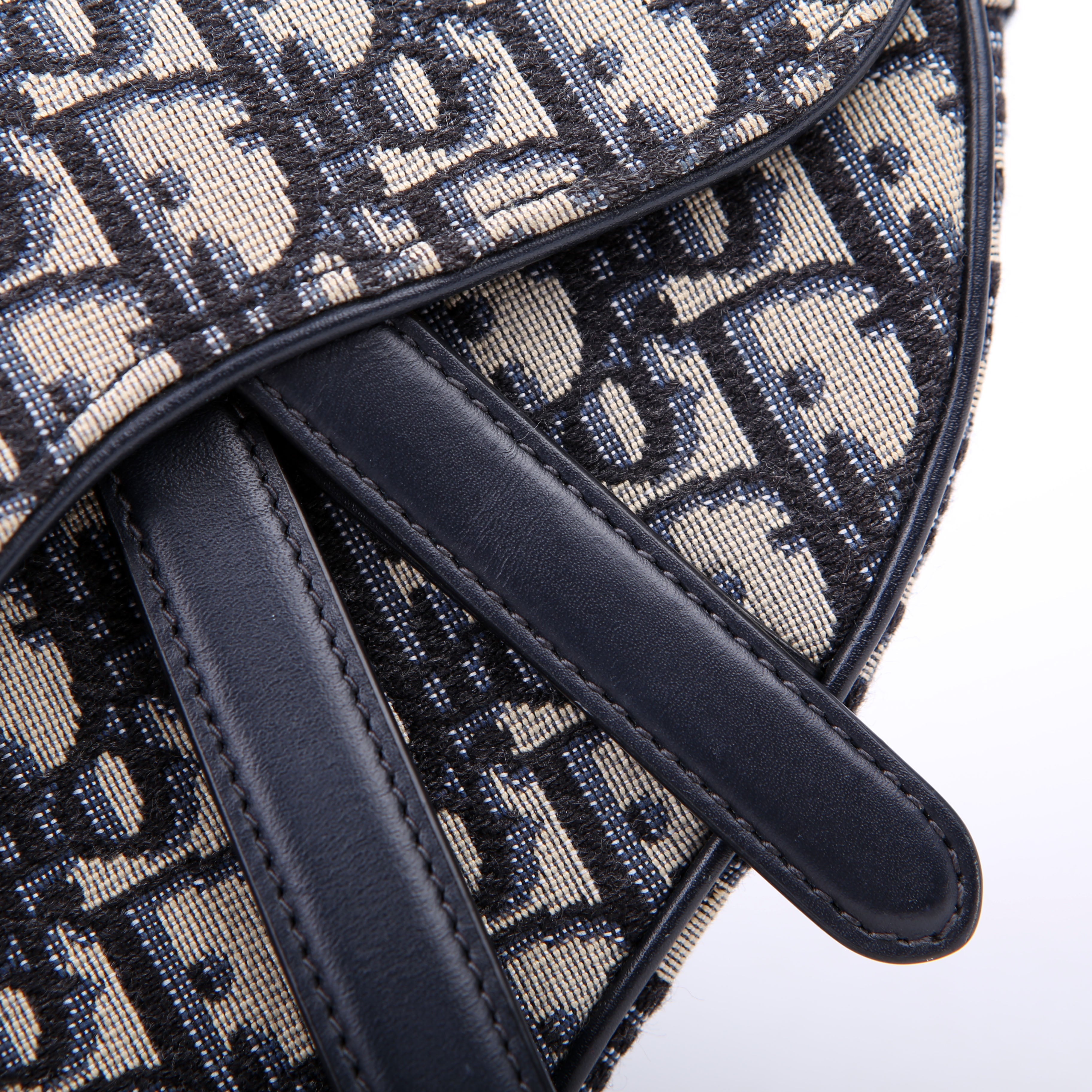 Dior Saddle Bag Mini Oblique Navy