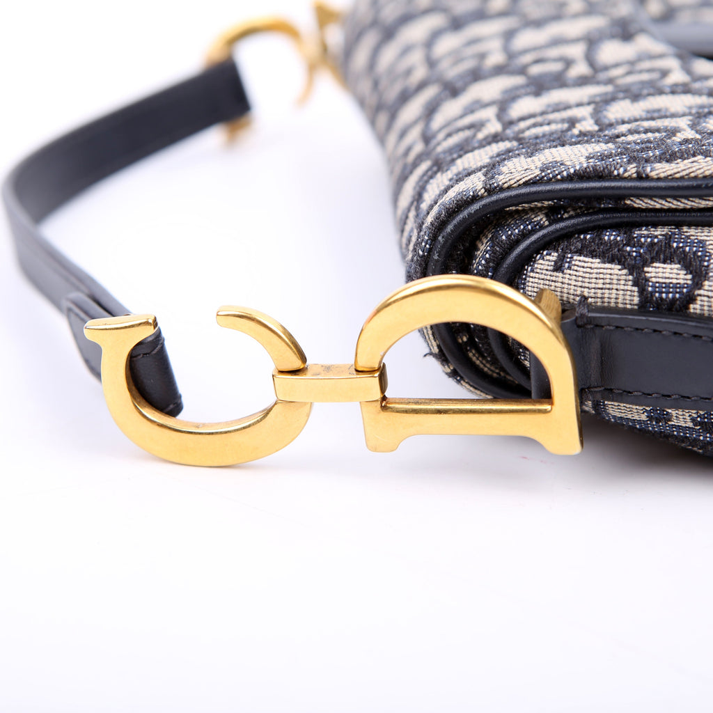 Dior Saddle Bag Mini Oblique Navy
