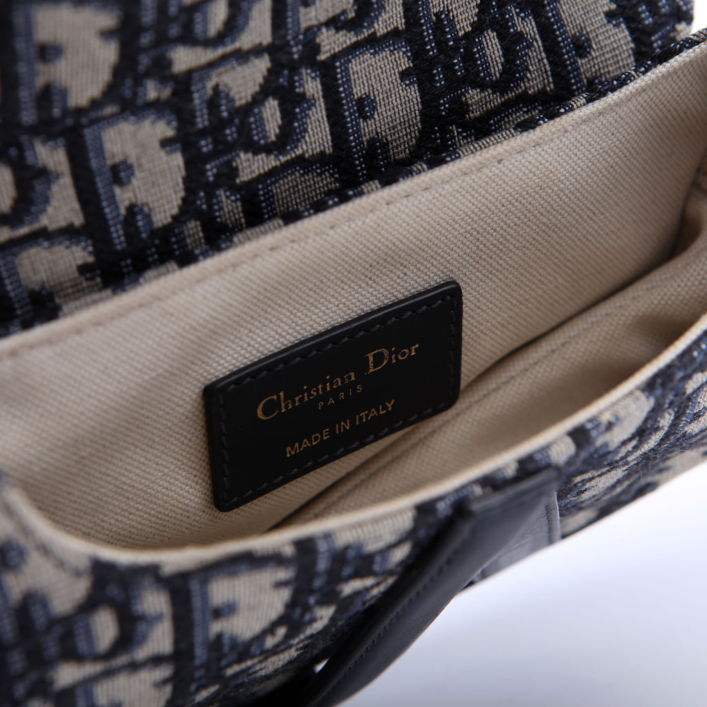 Dior Saddle Bag Mini Oblique Navy