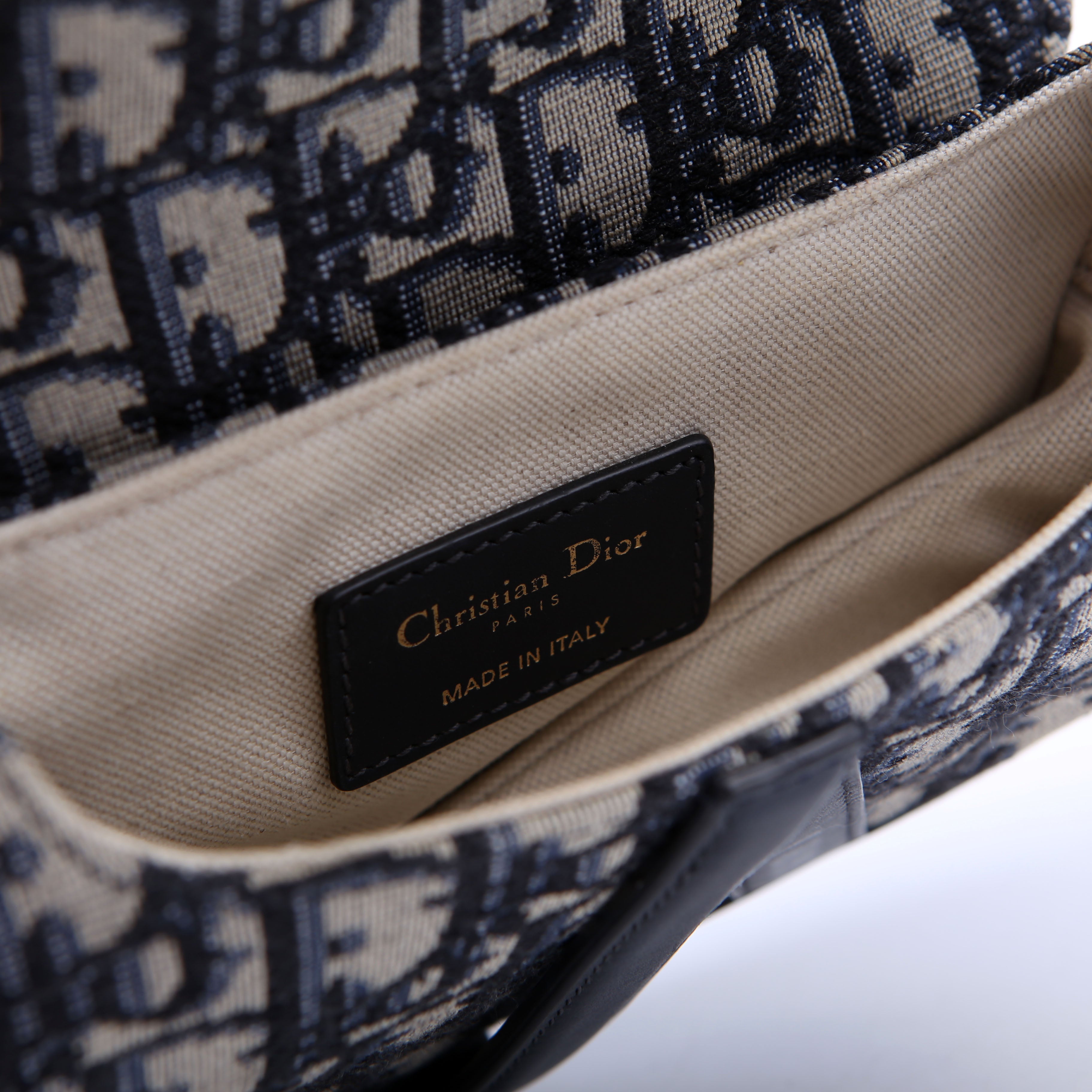 Dior Saddle Bag Mini Oblique Navy