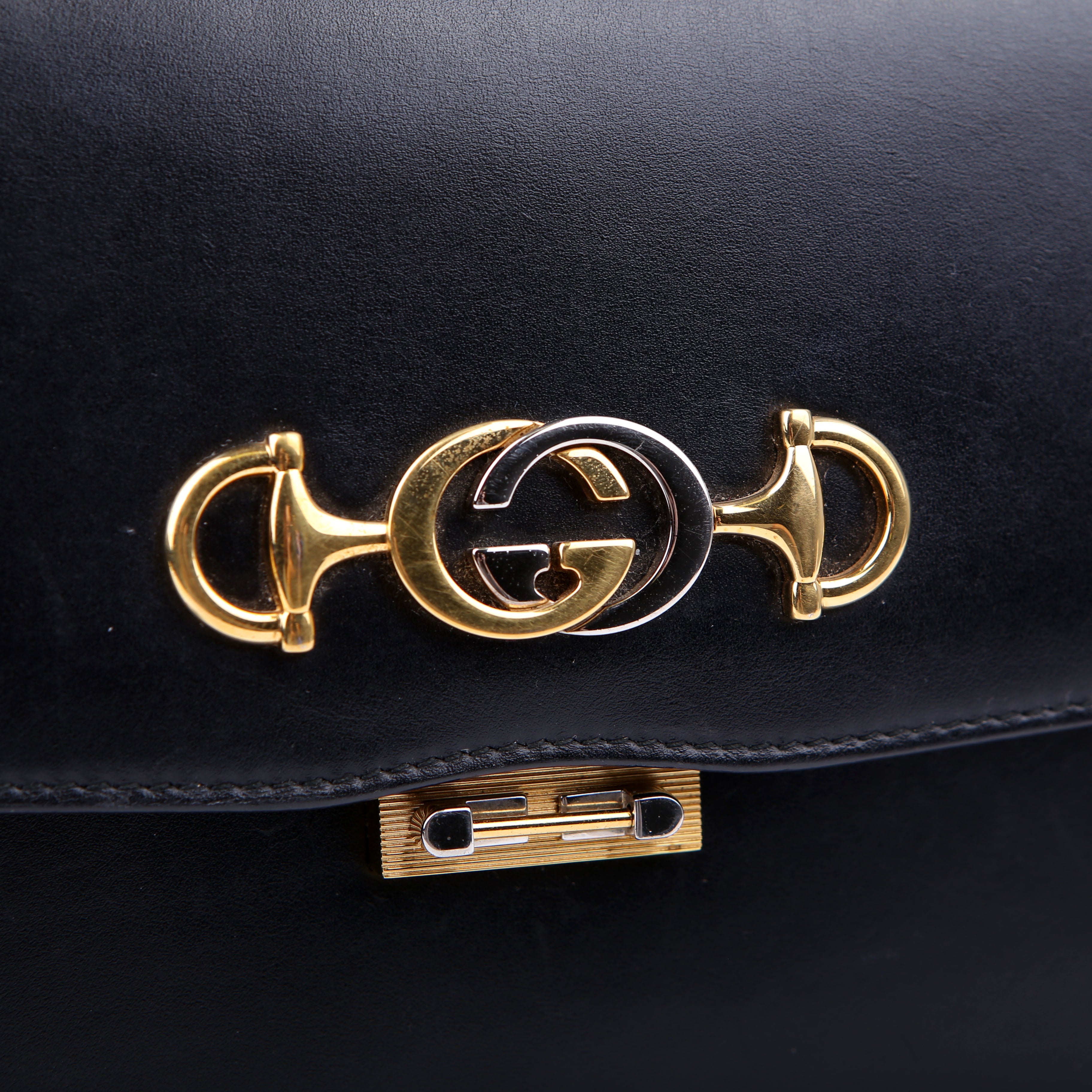 Gucci 576388 Zumi Leather Small Shoulder Bag Black