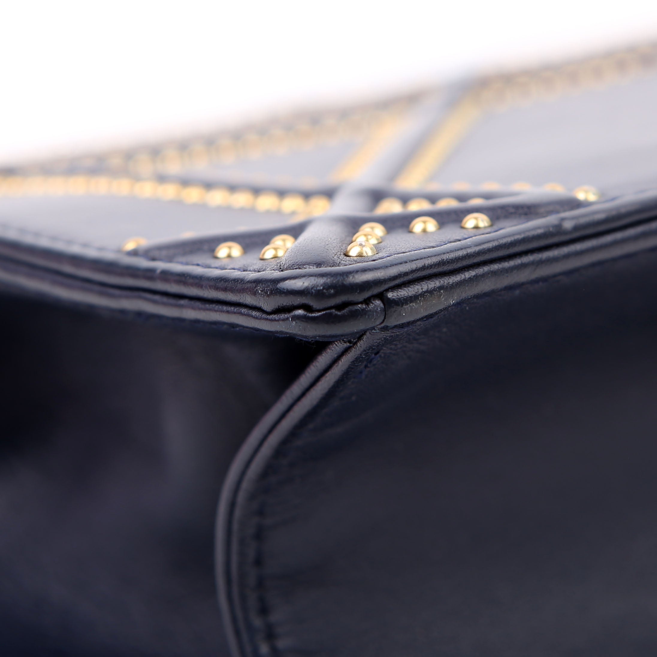 Dior Diorama Bag Medium Studded Calfskin Navy
