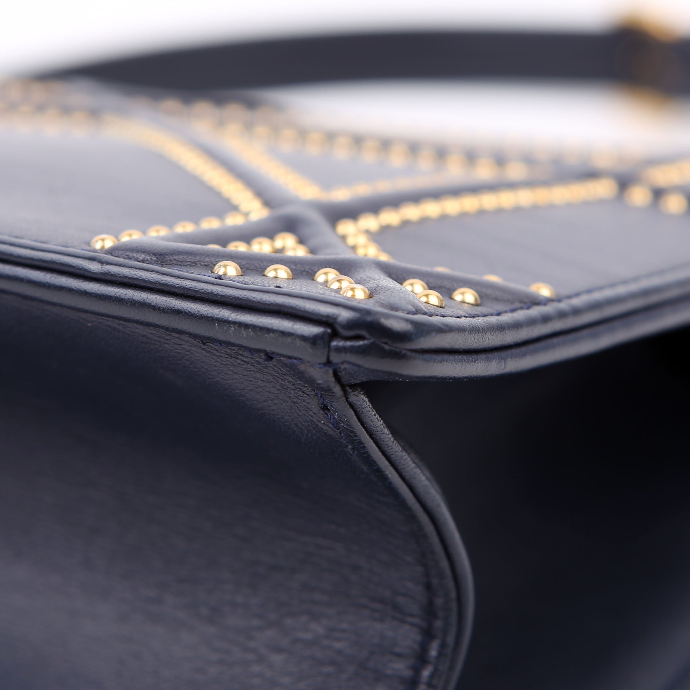 Dior Diorama Bag Medium Studded Calfskin Navy
