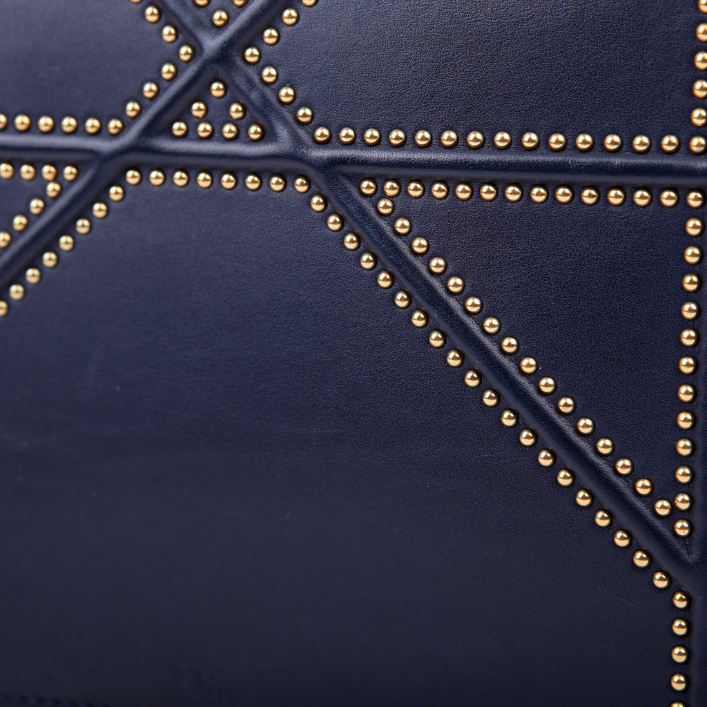Dior Diorama Bag Medium Studded Calfskin Navy