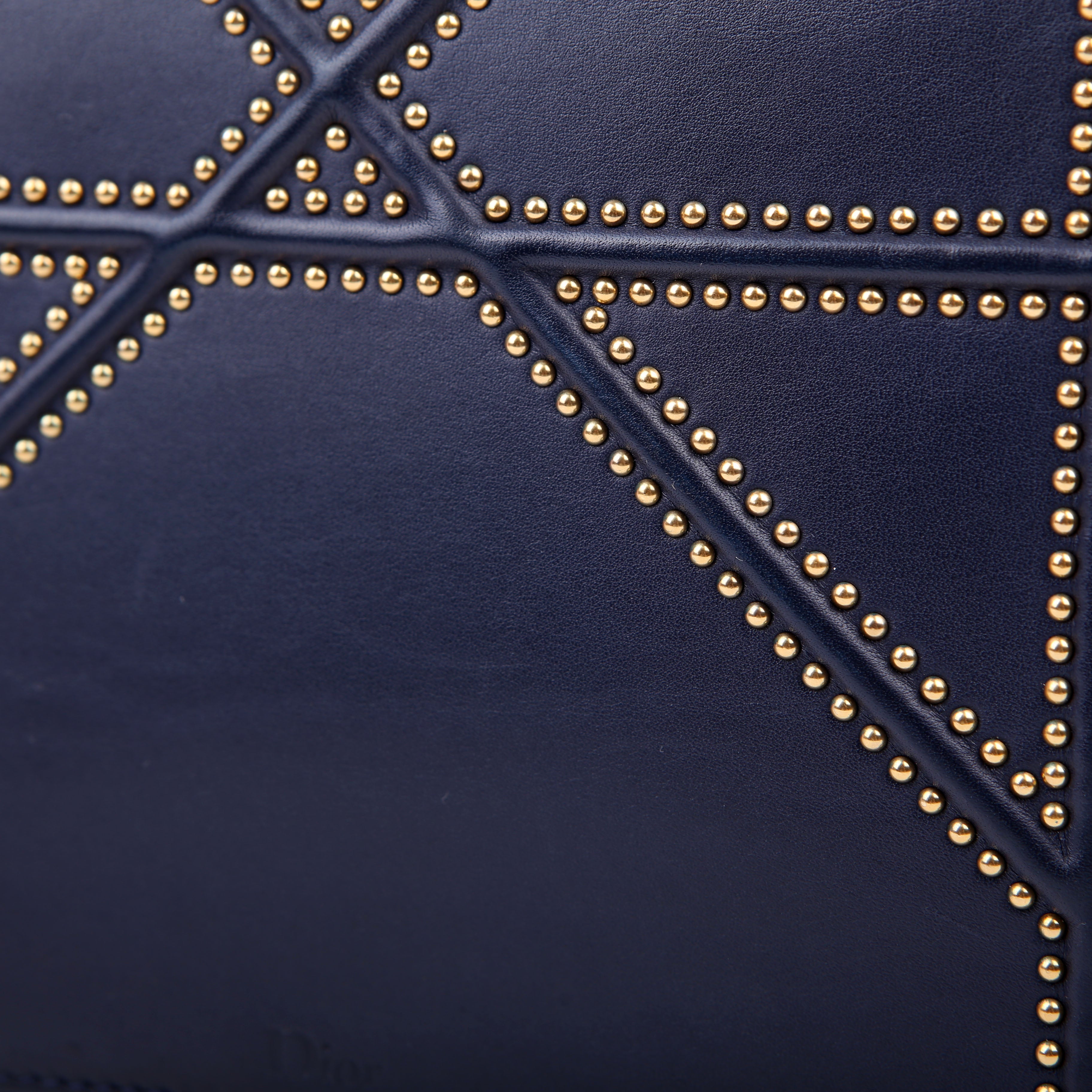 Dior Diorama Bag Medium Studded Calfskin Navy
