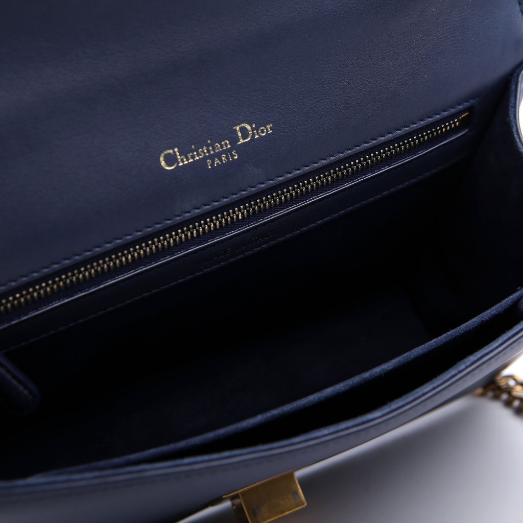 Dior Diorama Bag Medium Studded Calfskin Navy