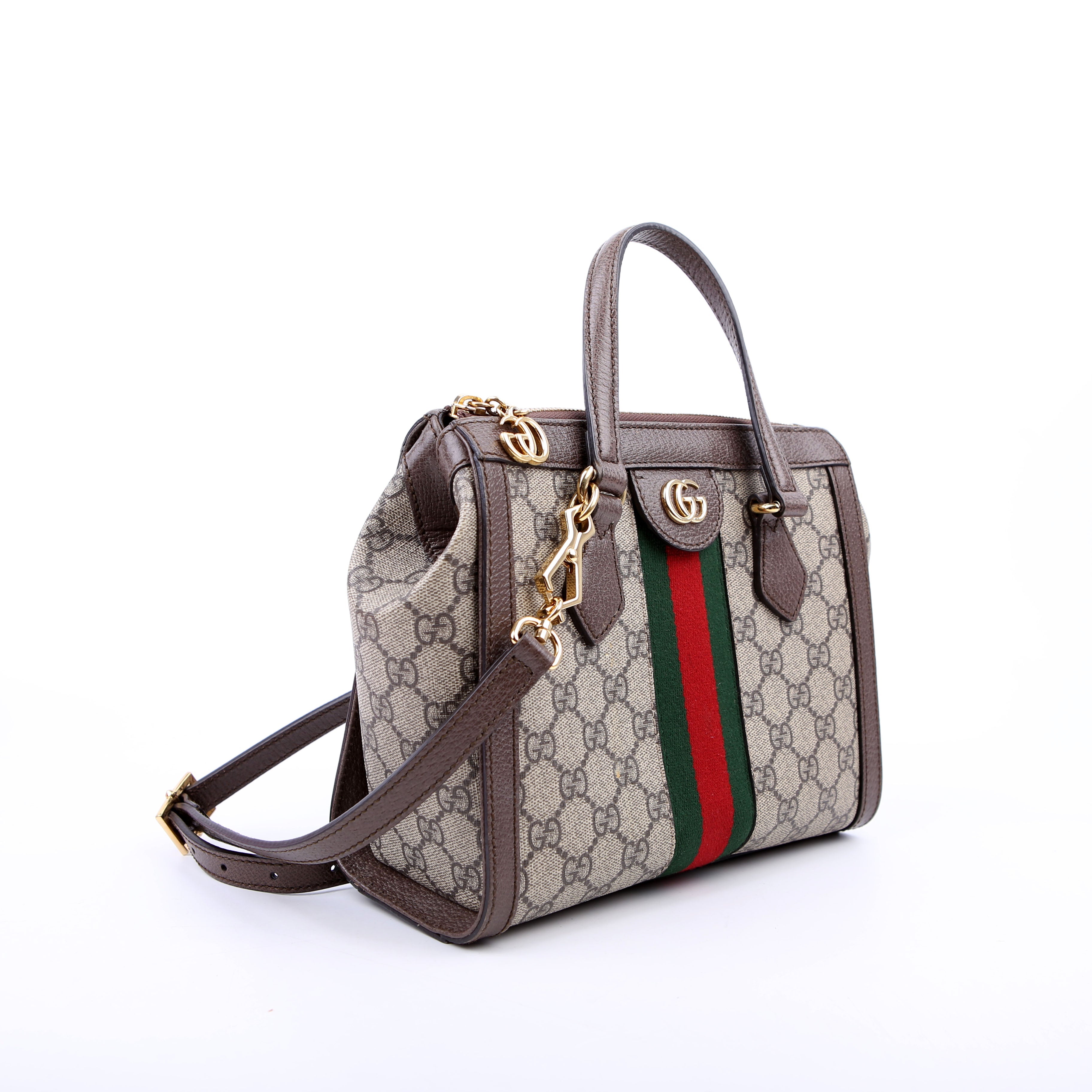 Gucci 547551 GG Supreme Ophidia Small Tote Brown