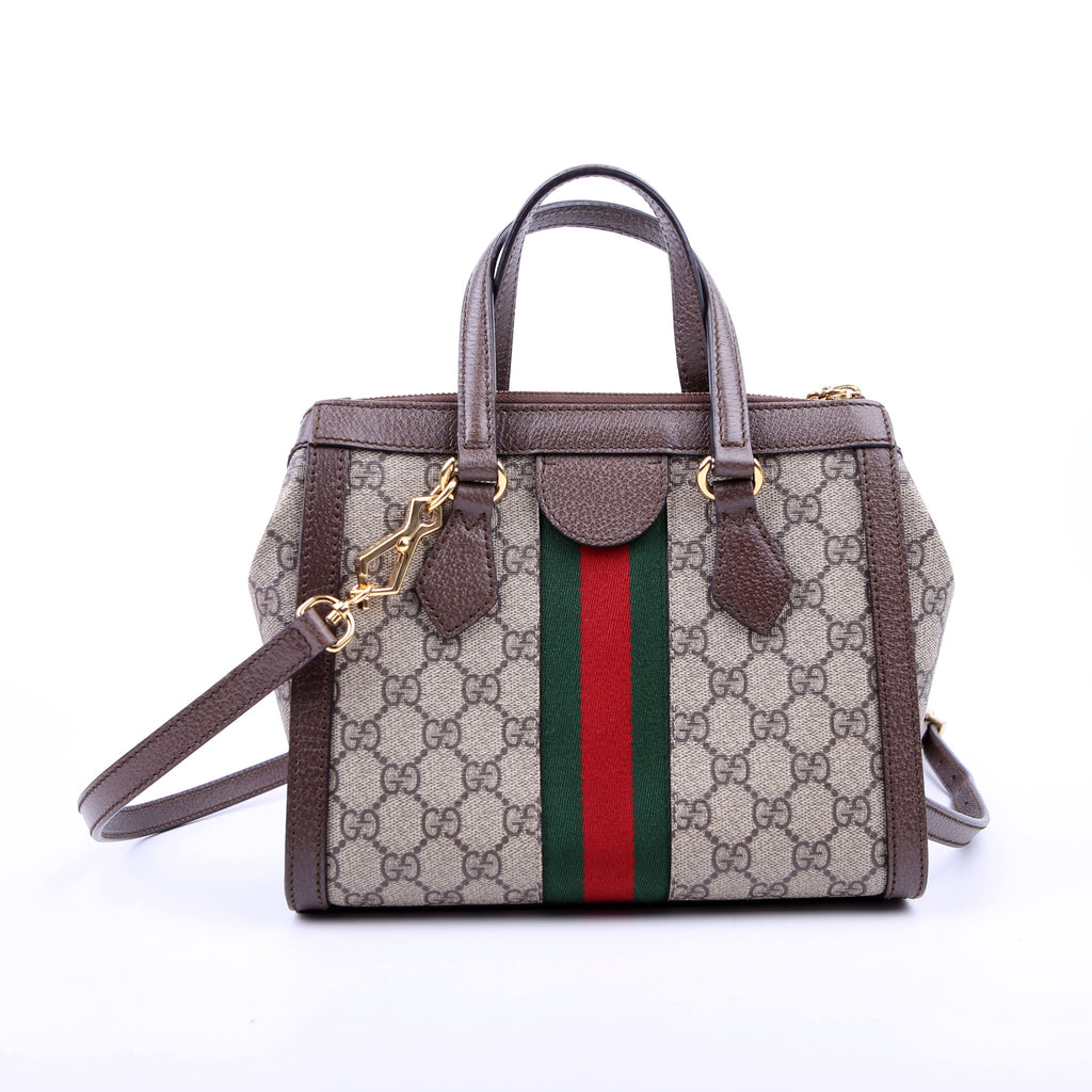 Gucci 547551 GG Supreme Ophidia Small Tote Brown