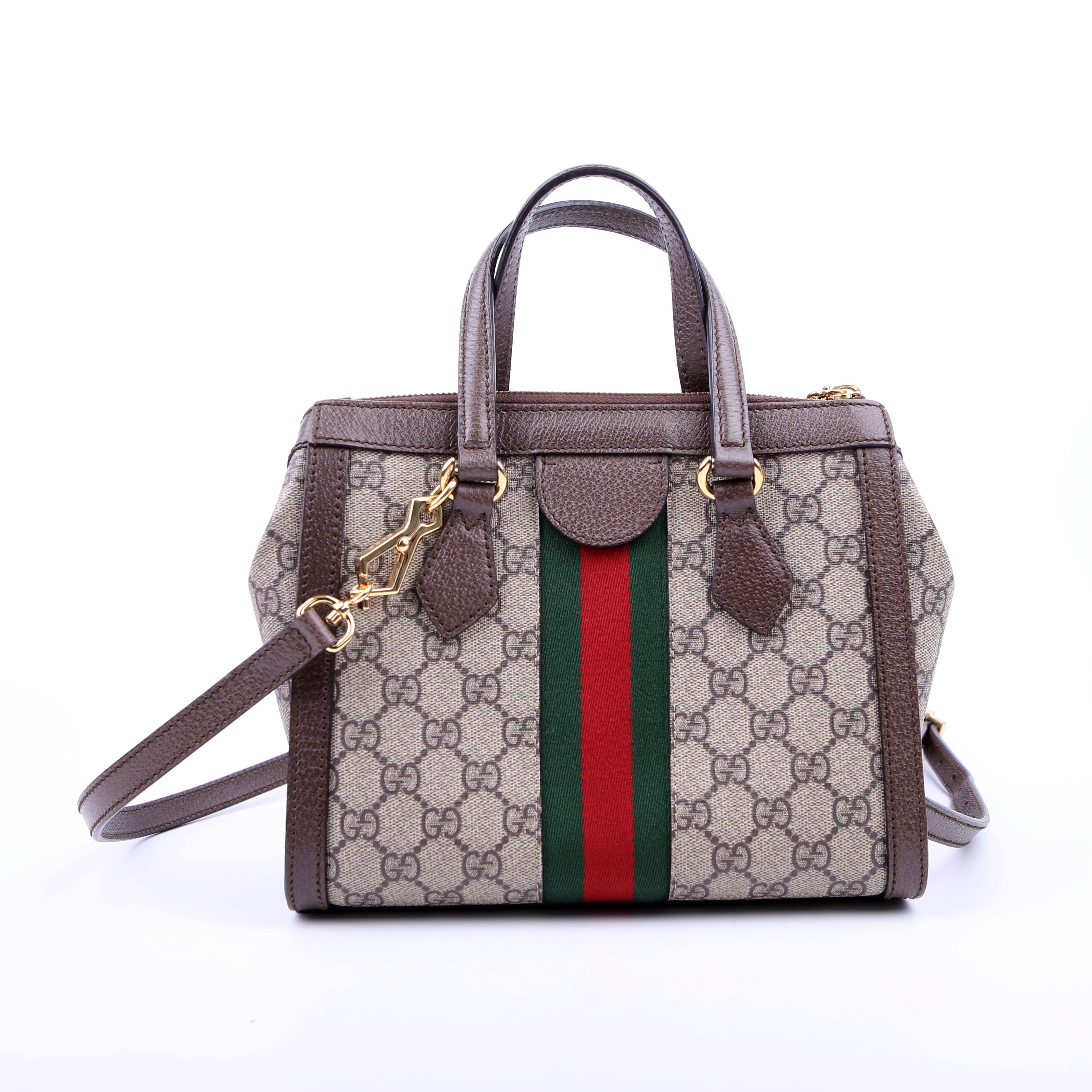 Gucci 547551 GG Supreme Ophidia Small Tote Brown