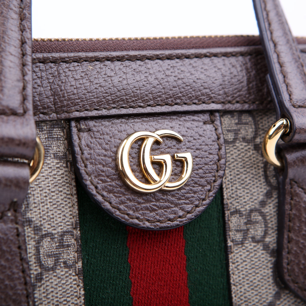 Gucci 547551 GG Supreme Ophidia Small Tote Brown