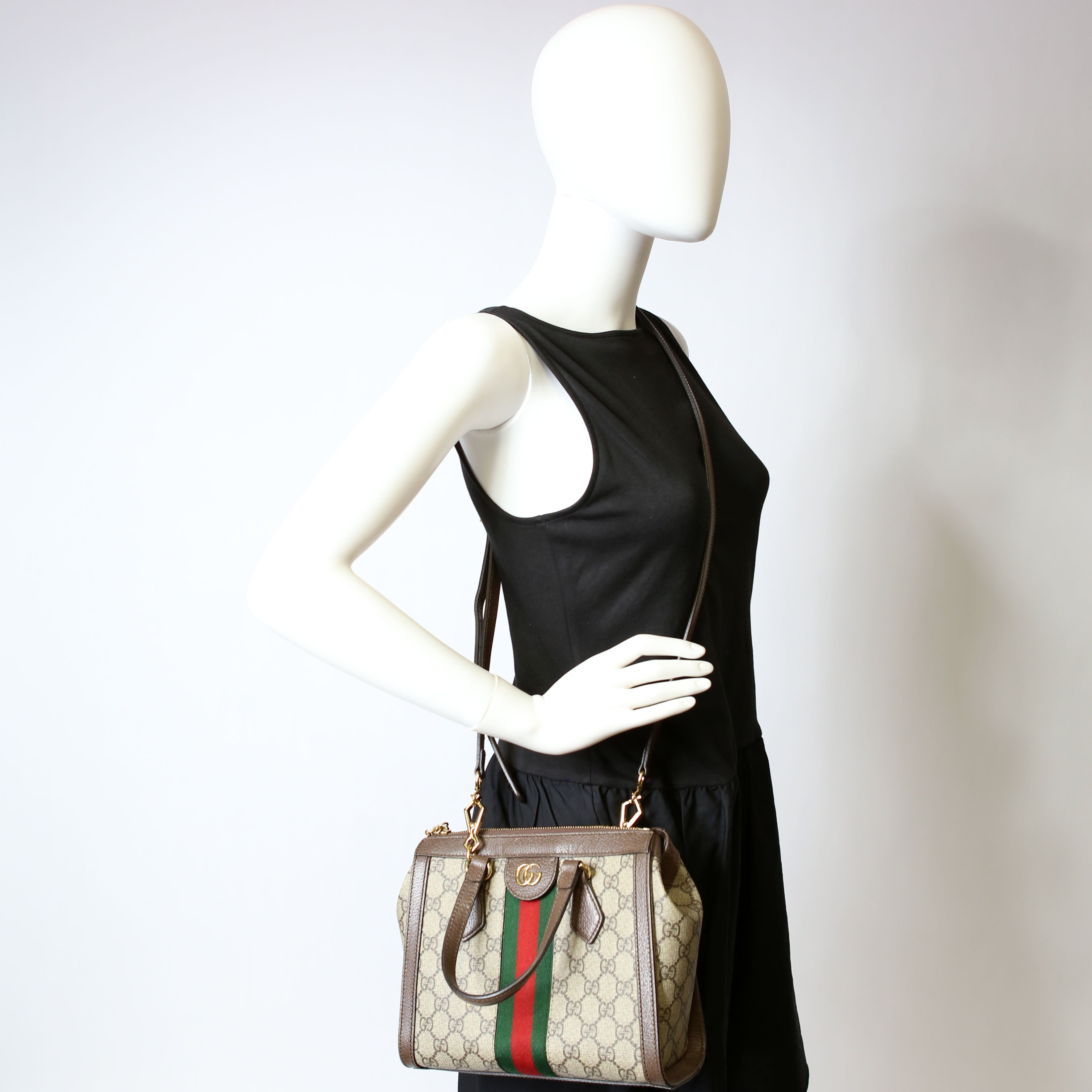 Gucci 547551 GG Supreme Ophidia Small Tote Brown