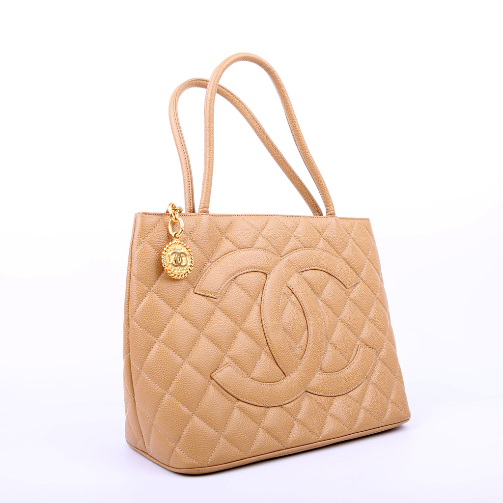 Medallion Tote Beige