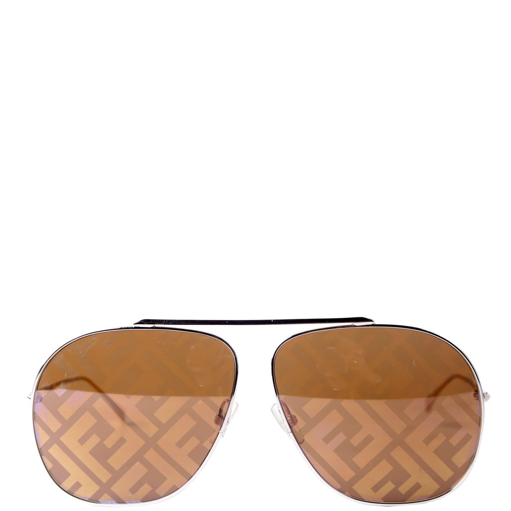 Fendi FF0407 Zucca Aviator Sunglasses Brown/Gold