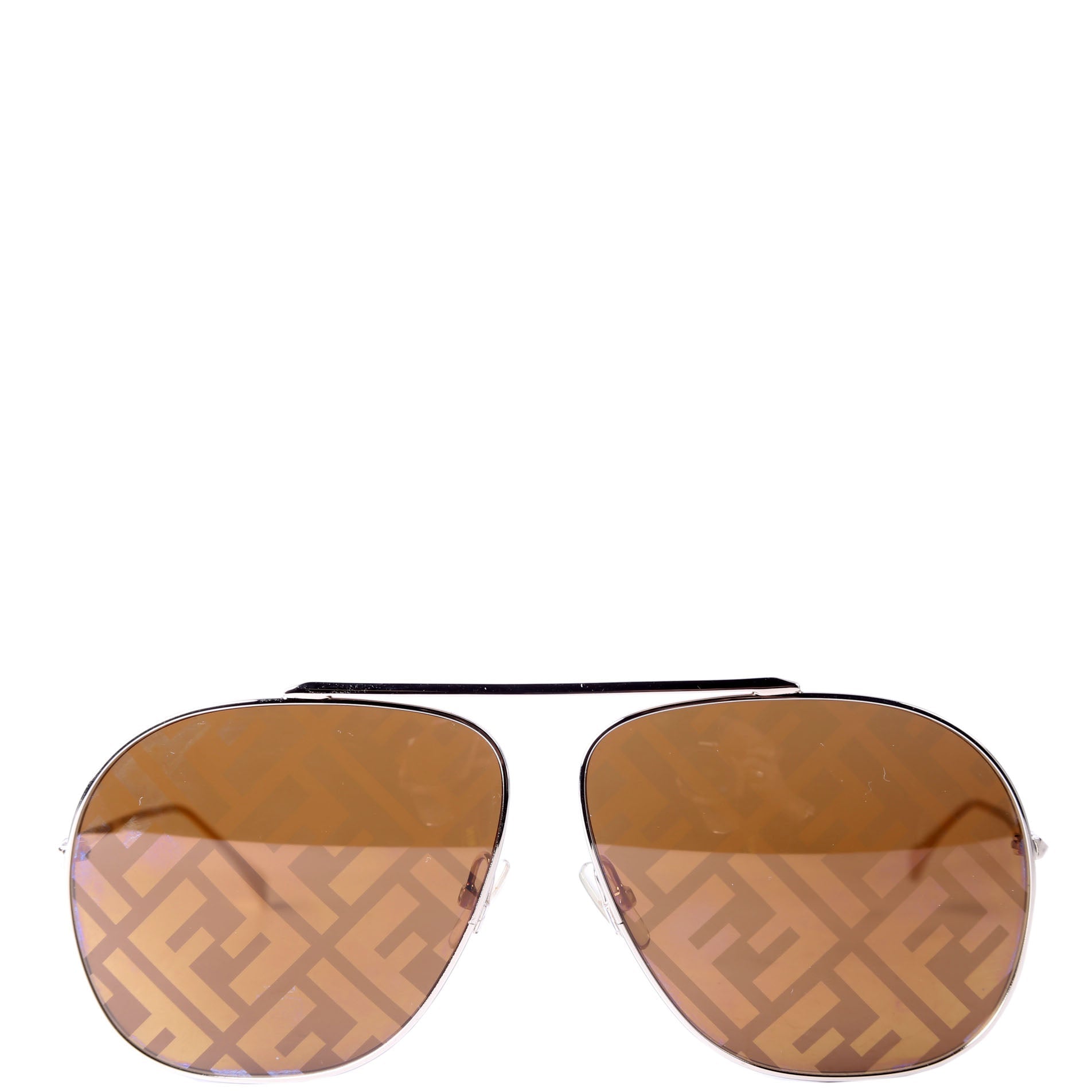 Fendi FF0407 Zucca Aviator Sunglasses Brown/Gold